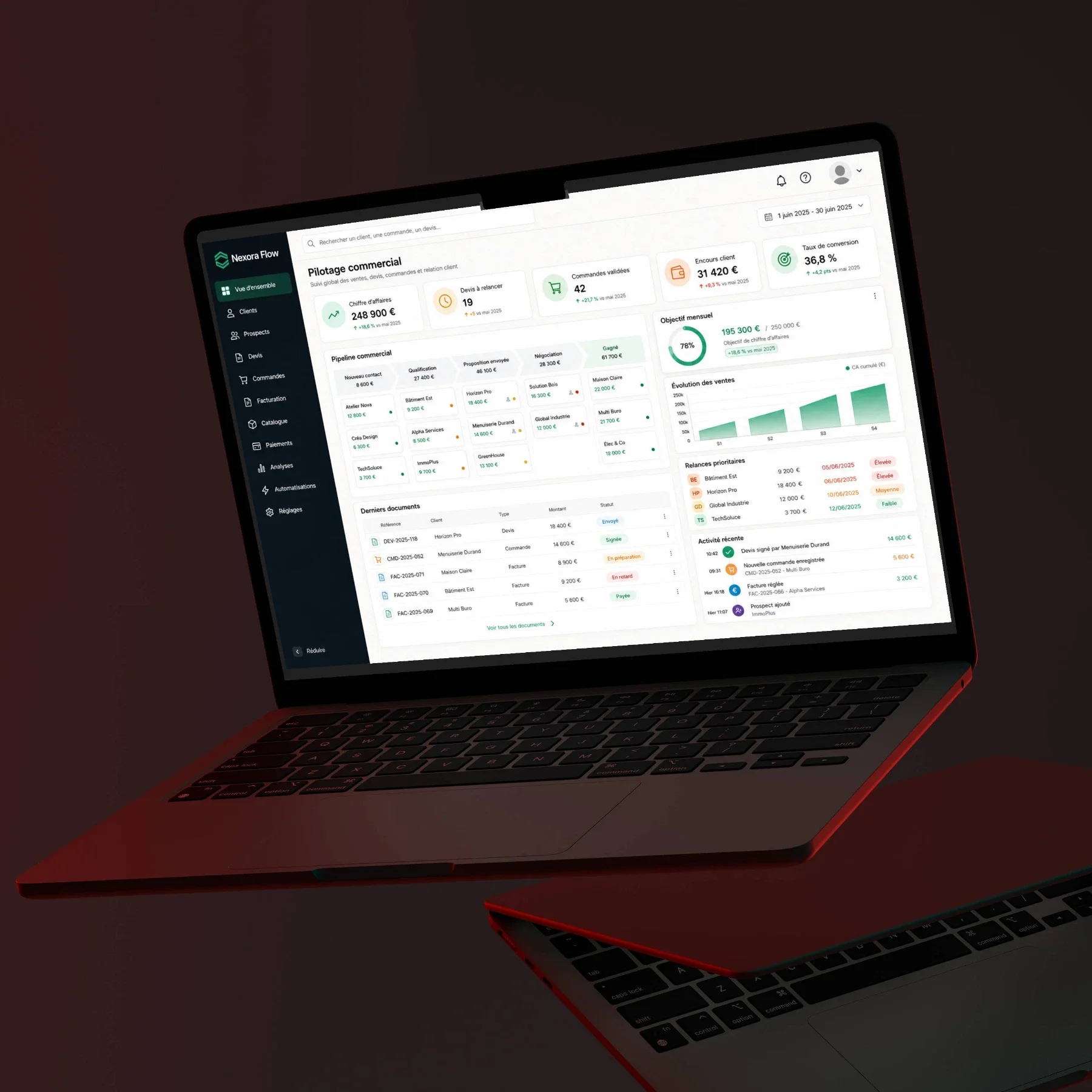 Interface de plateforme ou logiciel métier par NovaSphere Concept