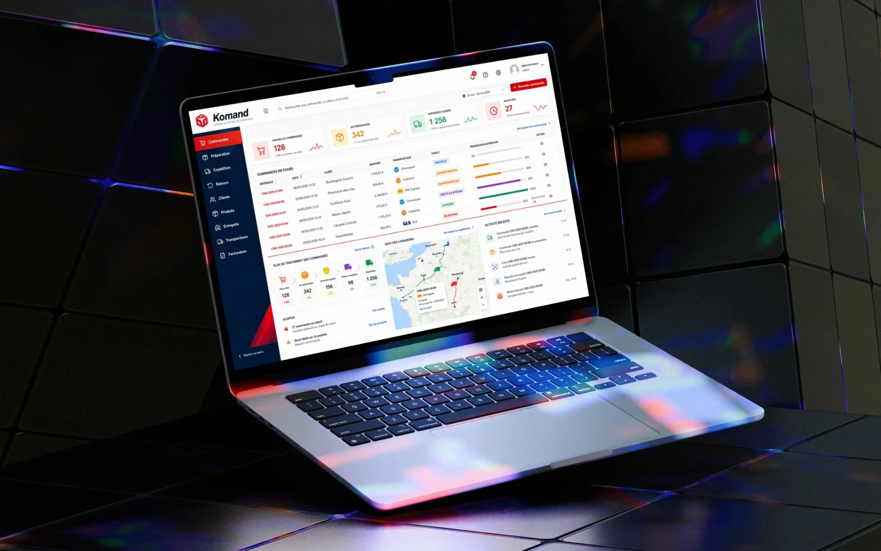 Interface de plateforme ou logiciel métier par NovaSphere Concept — Module admin