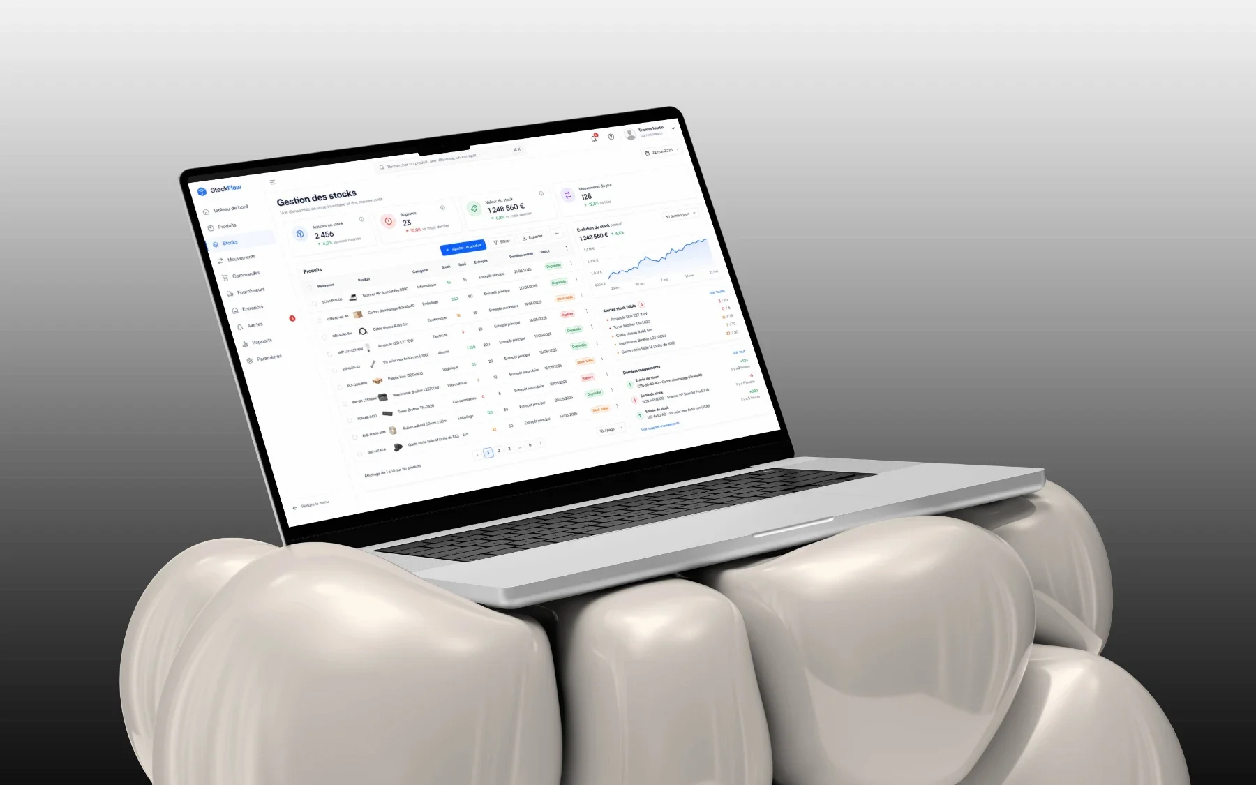 Interface de plateforme ou logiciel métier par NovaSphere Concept — Espace client